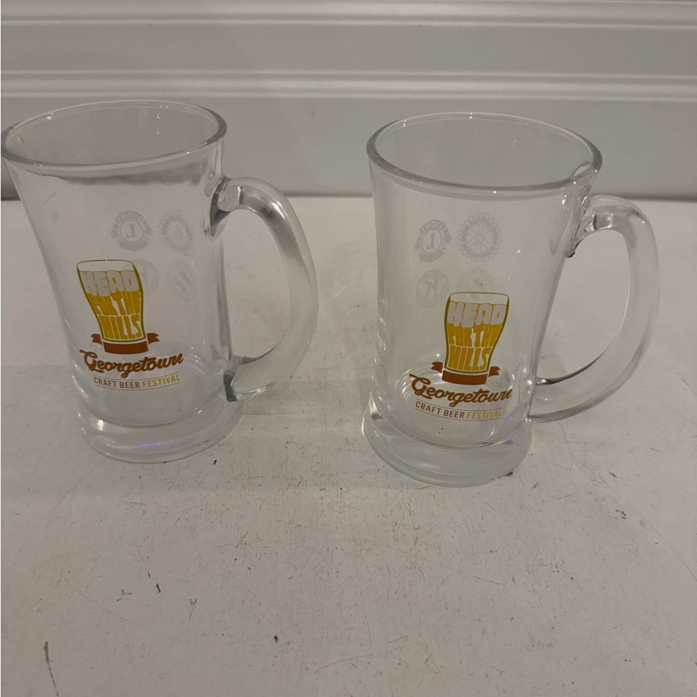Georgetown Clear Glass Beer Mugs set of 2